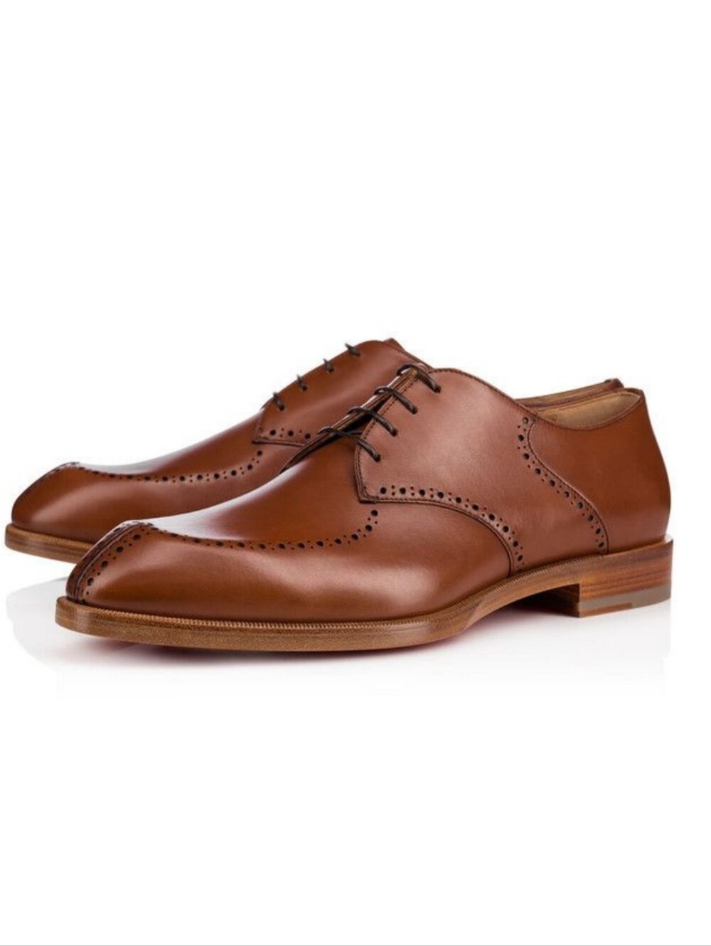Christian Louboutin - A Mon Homme Leather Brogues Shoes Brown Cognac Size 43